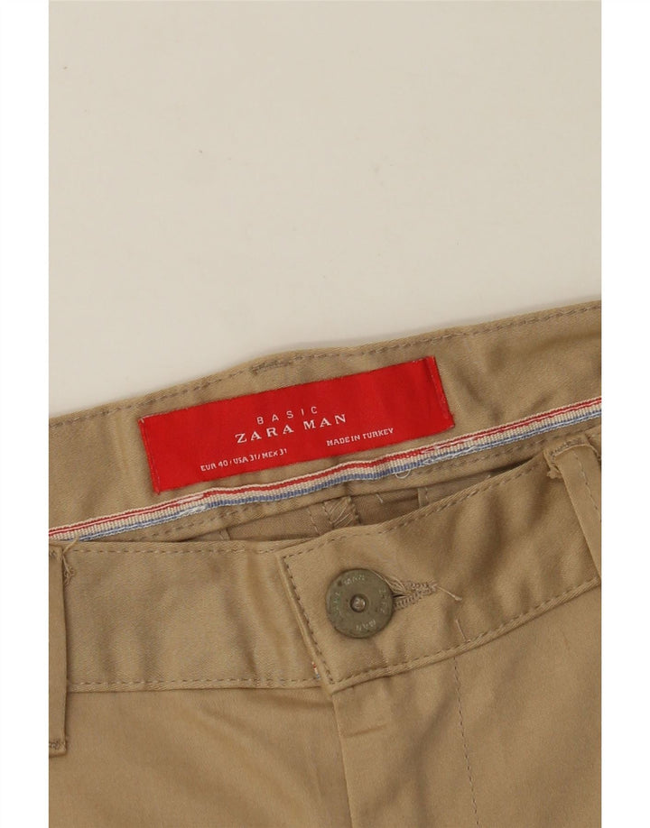 ZARA Pantalon Chino Slim Homme EU 40 Moyen W31 L27 Beige