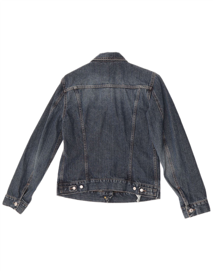 Benetton Veste en Jean Femme UK 10 Petit Bleu Coton