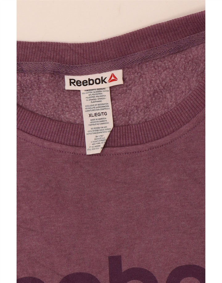 Reebok Sweat-shirt surdimensionné graphique pour femme UK 18 XL Violet Coton