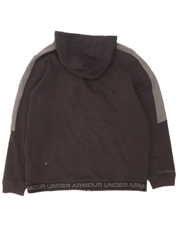 Under Armour Pull à capuche zippé graphique pour homme 2XL en coton color block noir