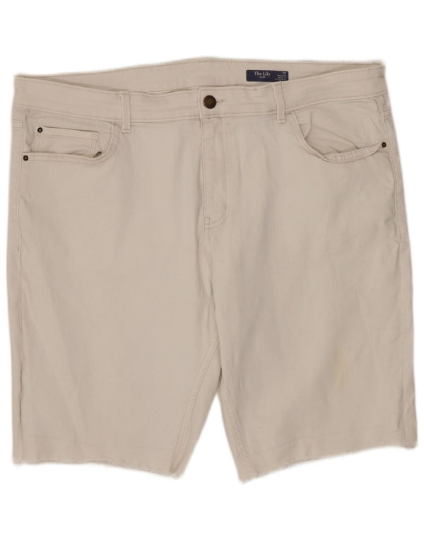 MARKS & SPENCER Short en jean The Lily coupe slim pour femme UK 20 2XL W40 Blanc
