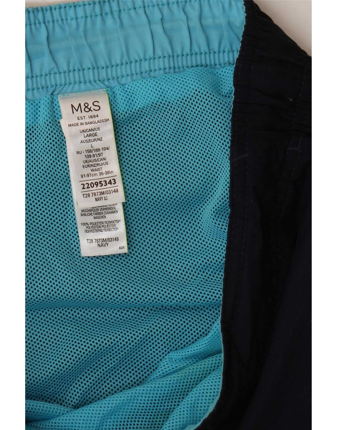 Marks & Spencer Short de bain homme grand bleu marine polyester