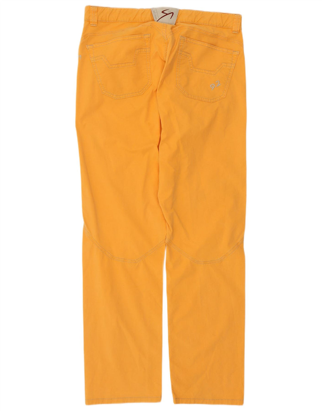 9.2 BY CARLO CHIONNA Pantalon décontracté droit pour homme W36 L32 Jaune Coton