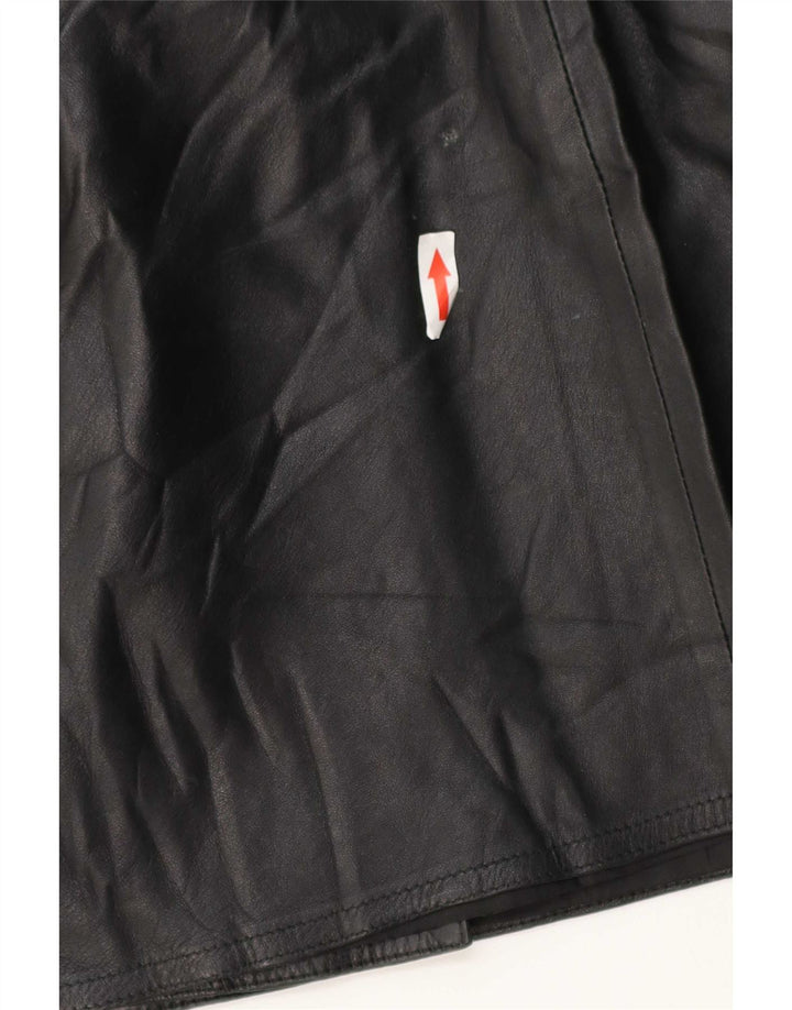 jupe en cuir femme vintage W28 Noir moyen