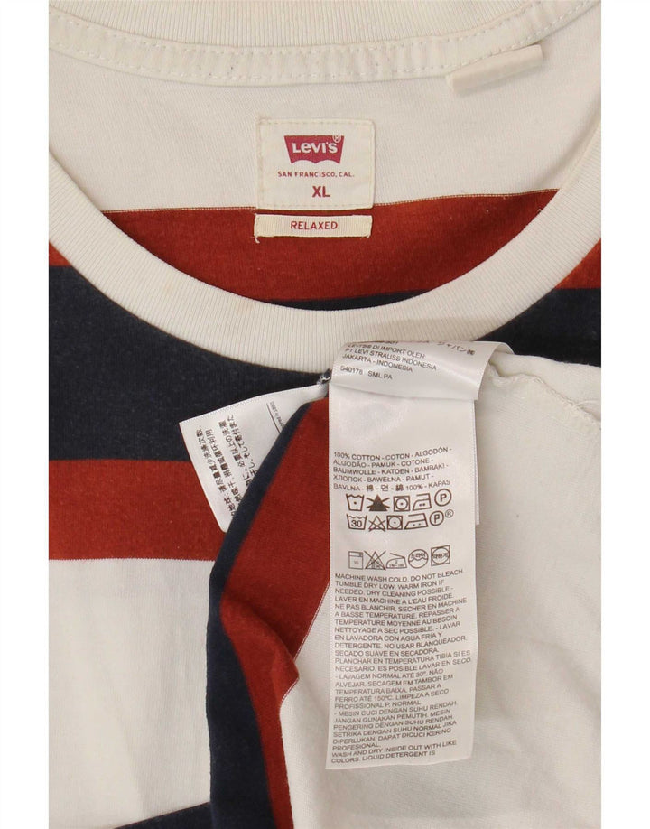 Levi's T-Shirt Relaxed Homme Blanc XL Coton Rayé