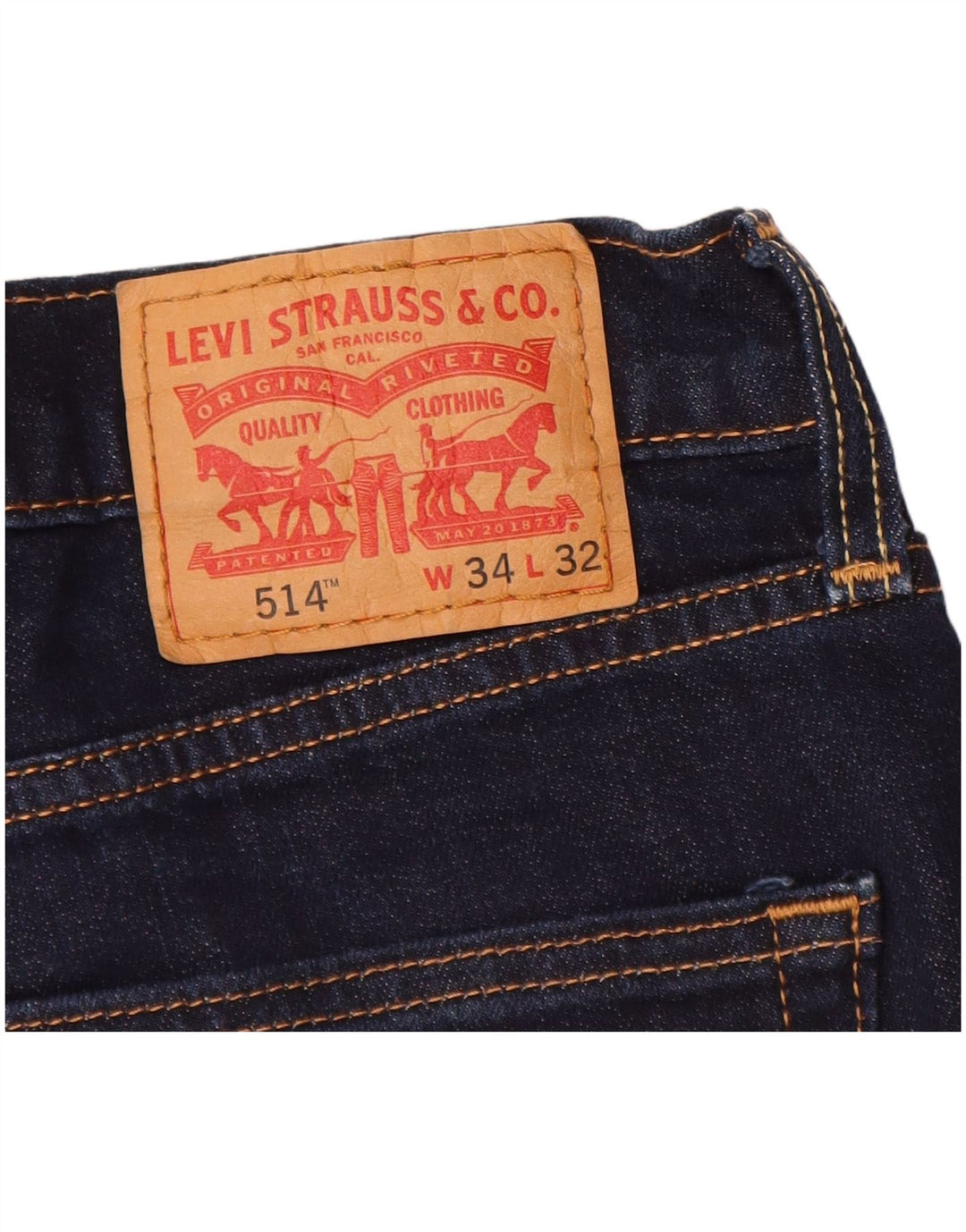 LEVI'S Jean Droit 514 Homme W34 L32 Bleu Marine Coton