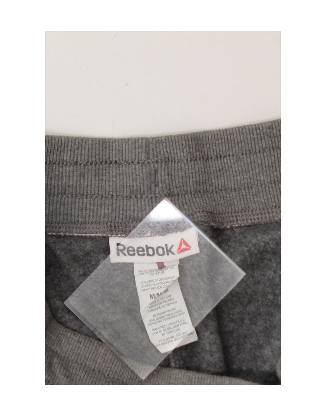 REEBOK Womens Tracksuit Trousers Joggers UK 14 Medium  Grey Colourblock Vintage Reebok and Second-Hand Reebok from Messina Hembry 