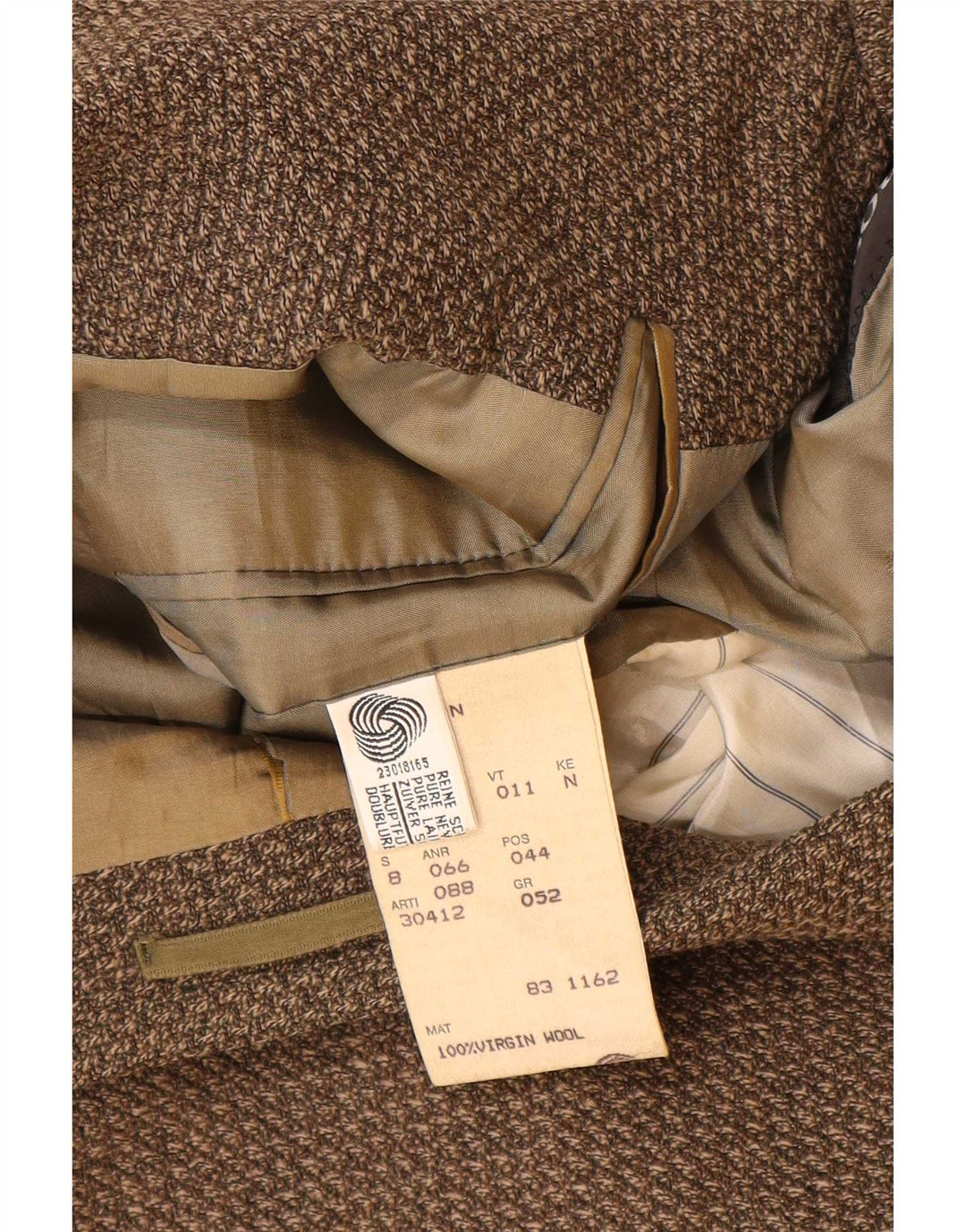 Hugo Boss Veste blazer à 3 boutons pour homme EU 52 XL Marron laine vierge