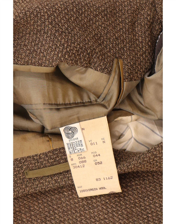 Hugo Boss Veste blazer à 3 boutons pour homme EU 52 XL Marron laine vierge