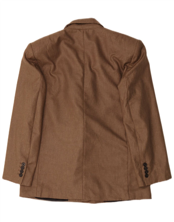 Zara Veste blazer surdimensionnée à double boutonnage pour femme UK 14 Marron moyen