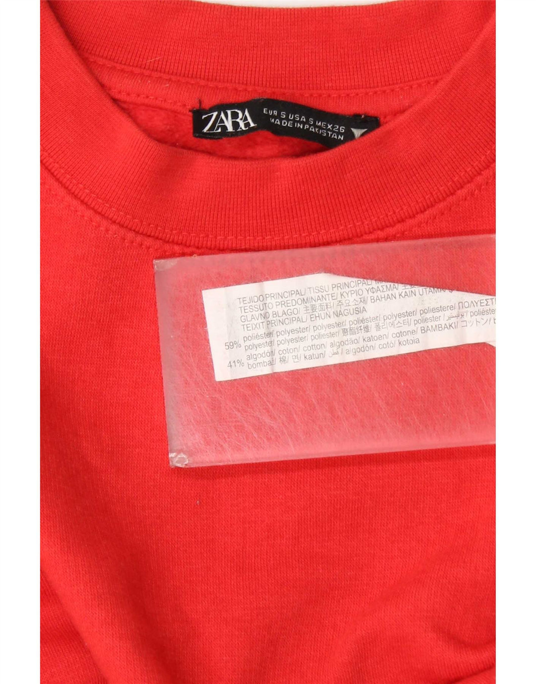 Zara Sweat-shirt surdimensionné pour femme UK 10 Petit Rouge Polyester