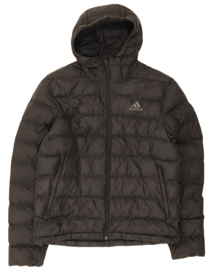 Adidas Veste rembourrée à capuche pour homme UK 38 Medium Noir Polyester