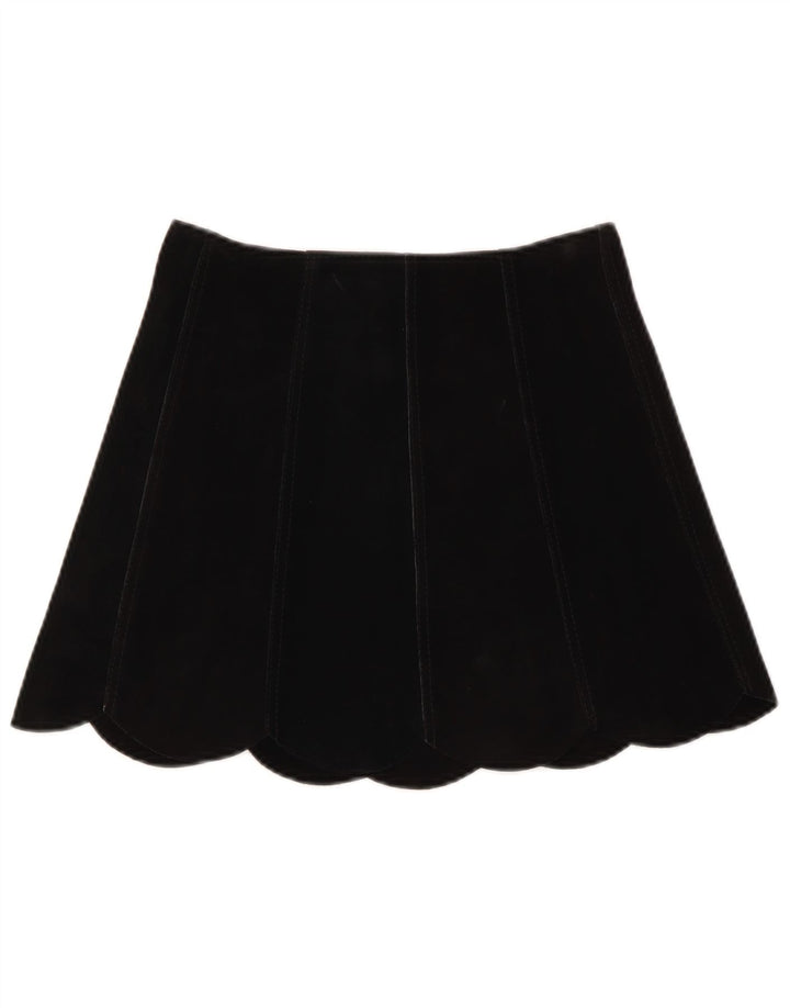 VINTAGE Mini jupe en daim femme W26 petit noir