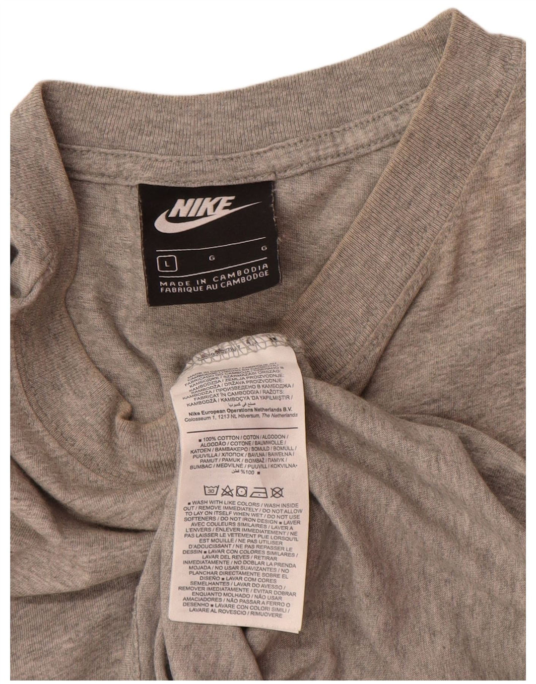 Nike T-Shirt Homme Grand Gris Coton