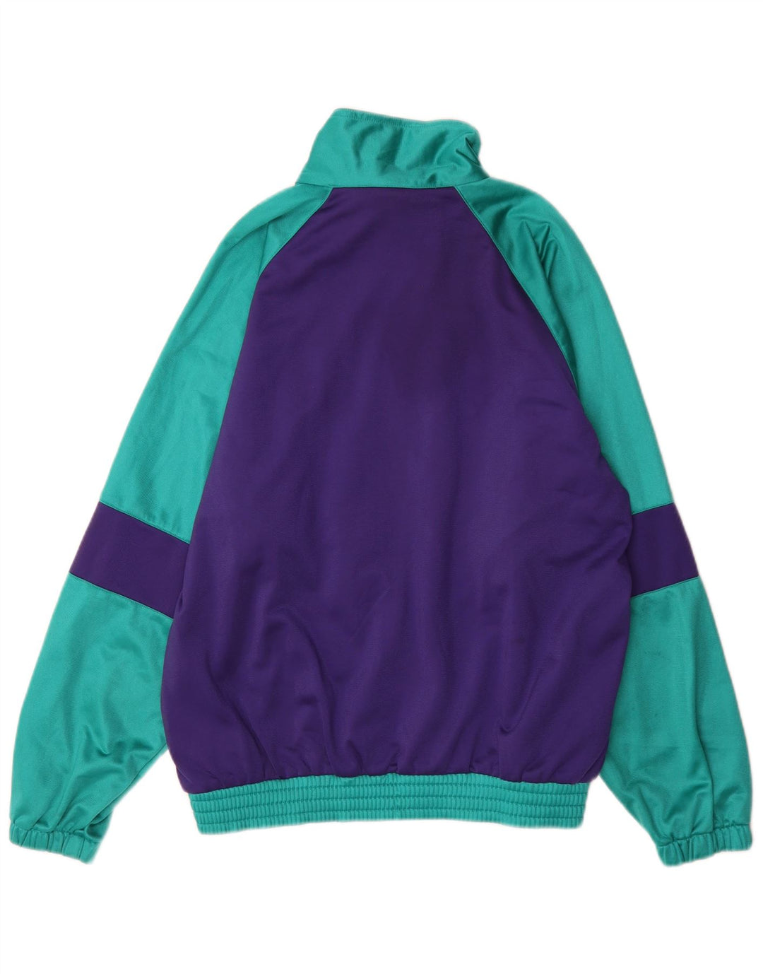 vintage Mens Survêtement Top Veste Grand Turquoise Colourblock