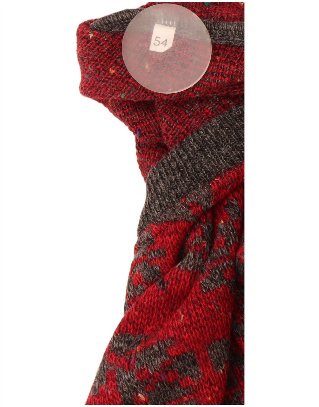 Cacharel Homme Pull Col Rond Paris IT 54 XL Laine Géométrique Rouge