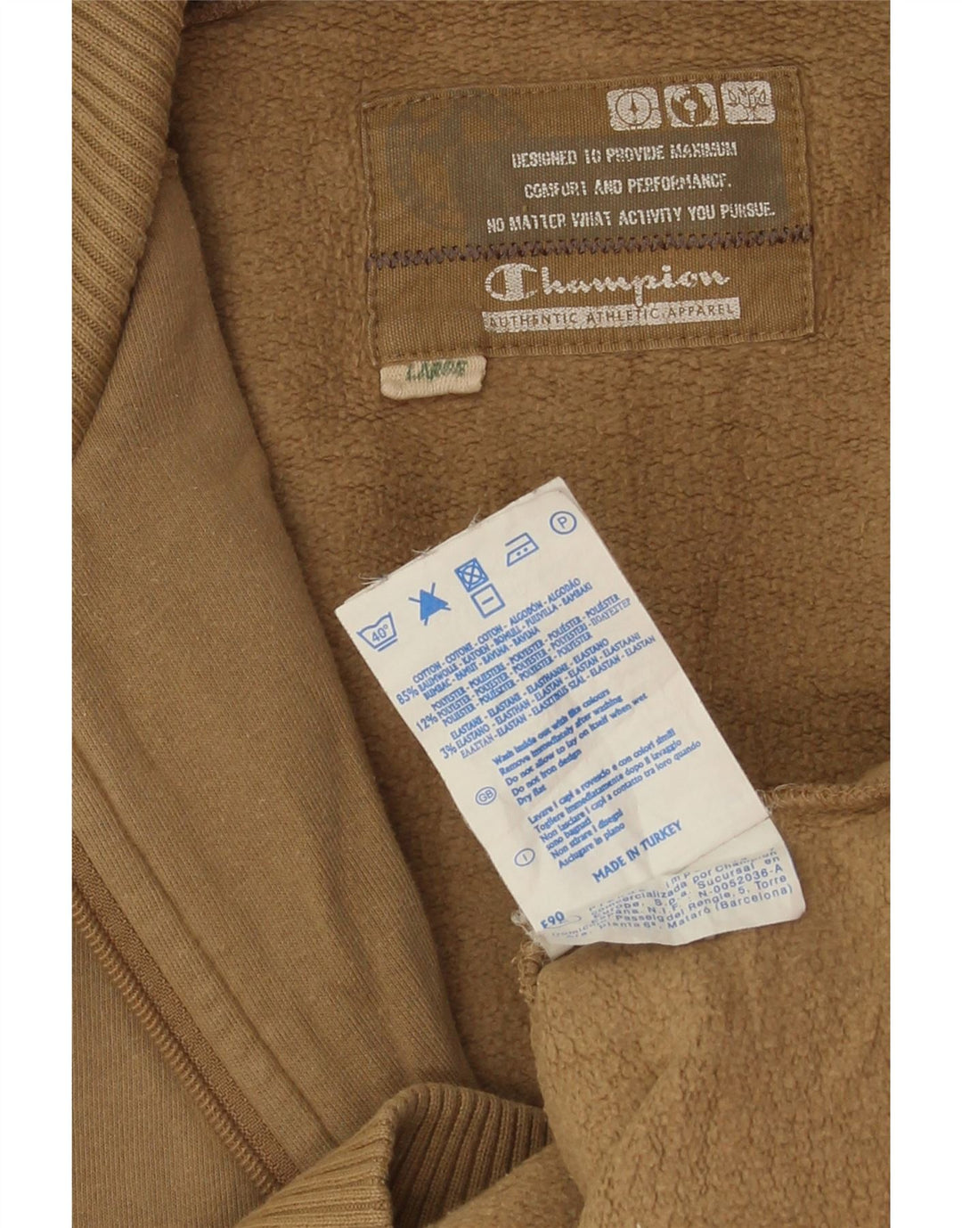CHAMPION Veste de Survêtement Homme Large Beige Coton