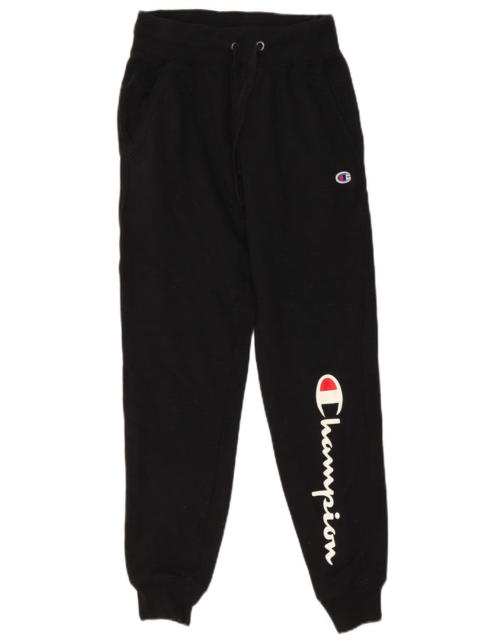 Champion Pantalon de survêtement graphique pour femme Joggers UK 6 XS Noir Polyester