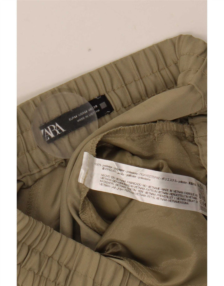 Zara Pantalon de jogging décontracté pour femme Medium W28 L26 Kaki Polyester