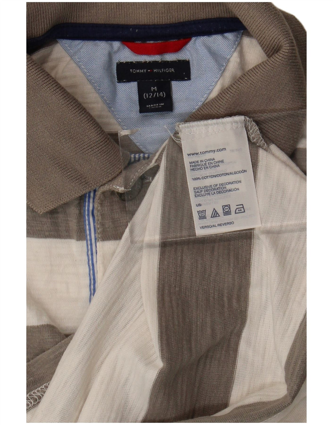 Tommy Hilfiger Polo Rugby Garçon 12-13 ans Gris Moyen Rayé