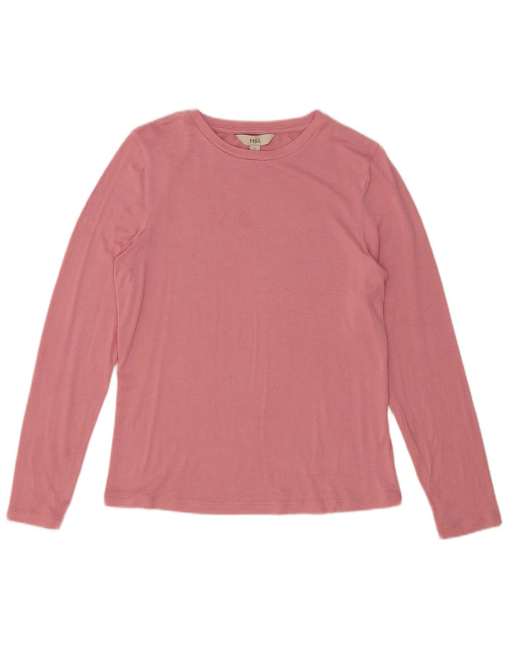 Marks & Spencer Haut à manches longues pour femme UK 42 Viscose rose moyen