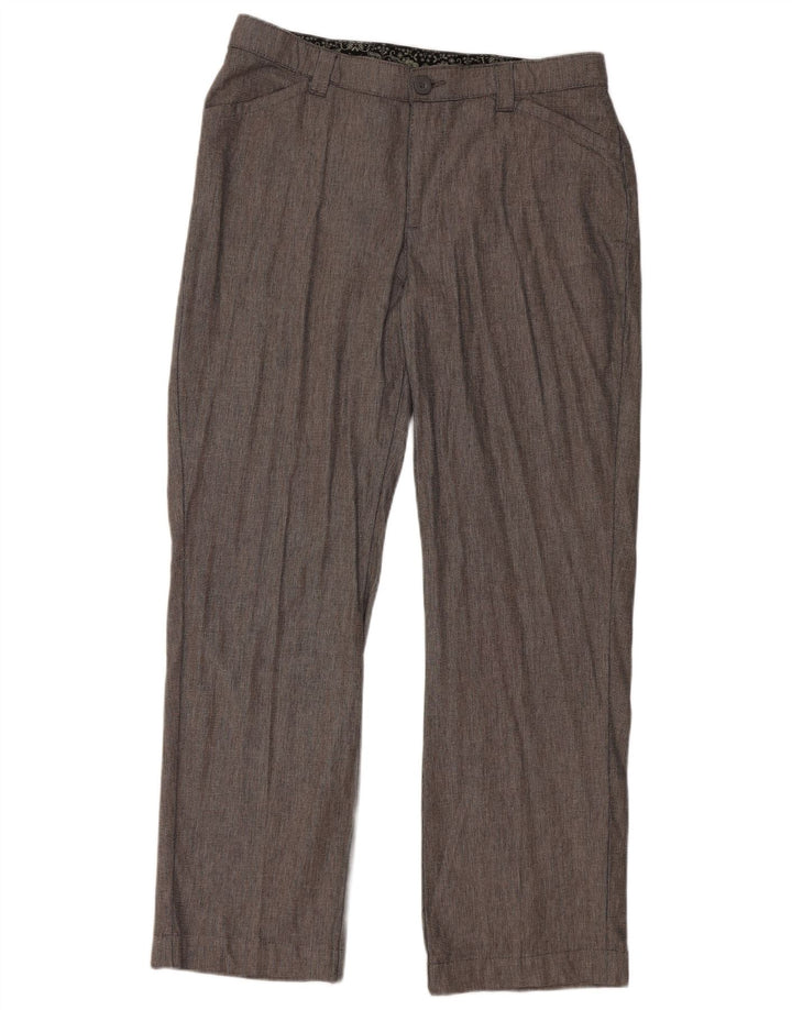 LEE Pantalon droit décontracté pour femme US 12 Large W34 L30 Gris à carreaux en coton