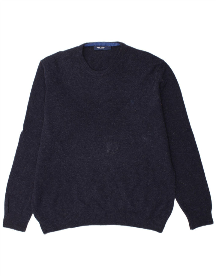 JAMES PRINGLE Pull à col rond pour homme en laine bleu marine