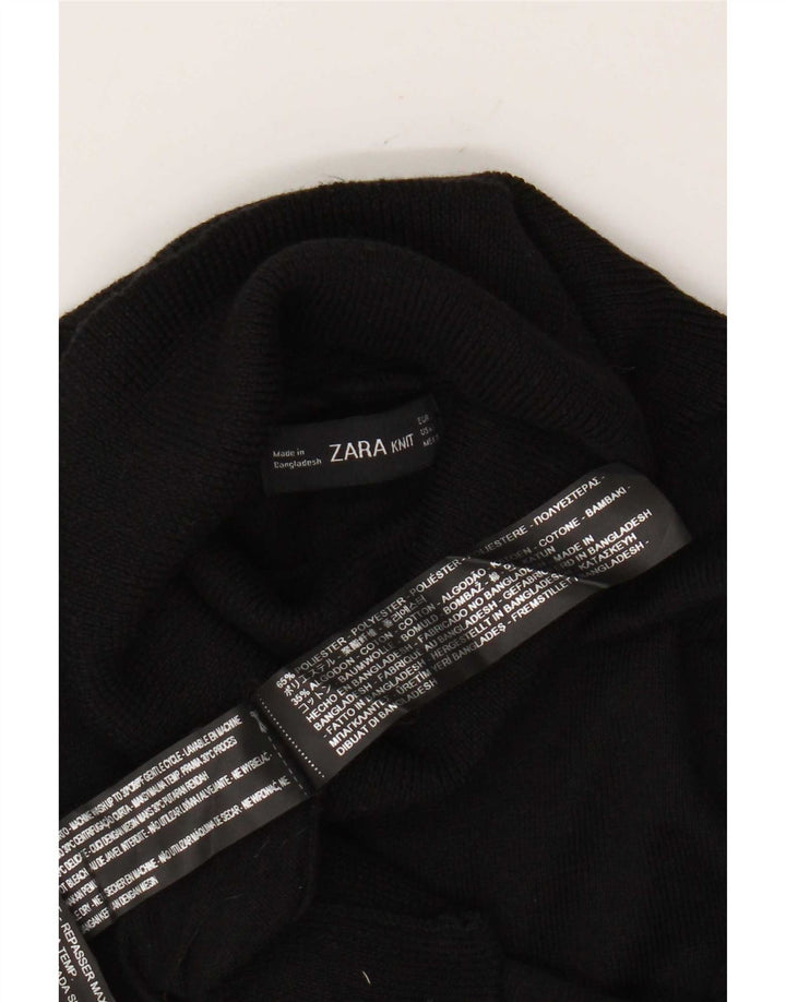 Zara Pull col roulé pour femme UK 10 Petit Noir Polyester
