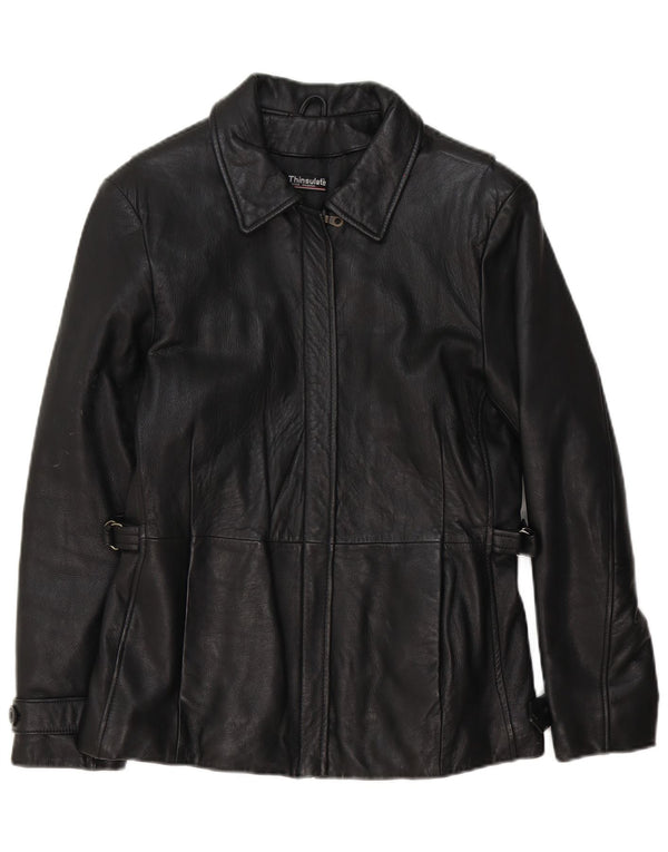 Wilsons Veste en cuir pour femme UK 10 Petit Noir Classique