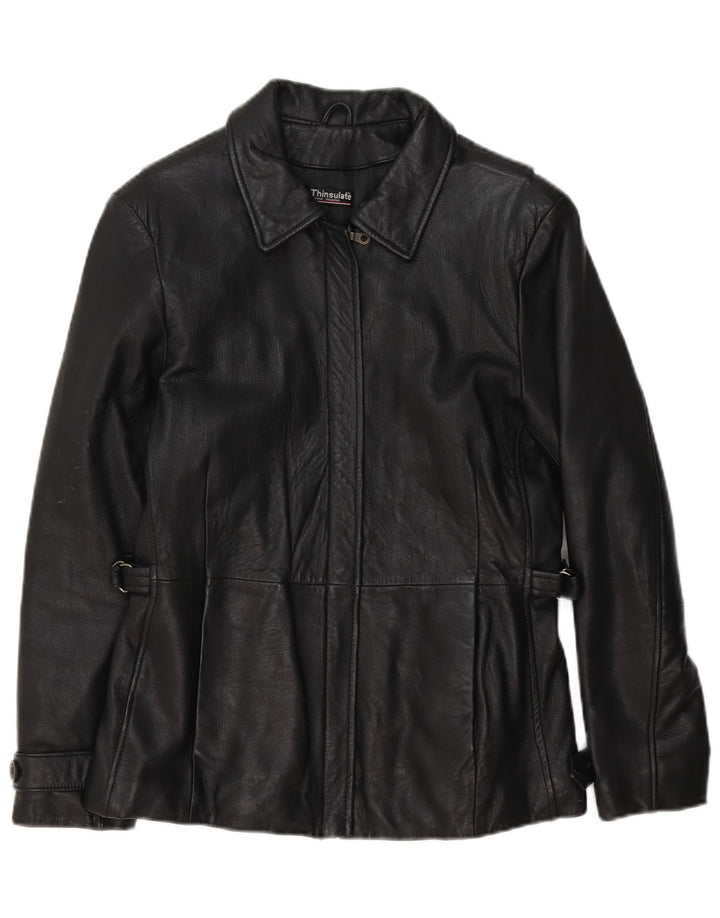 Wilsons Veste en cuir pour femme UK 10 Petit Noir Classique
