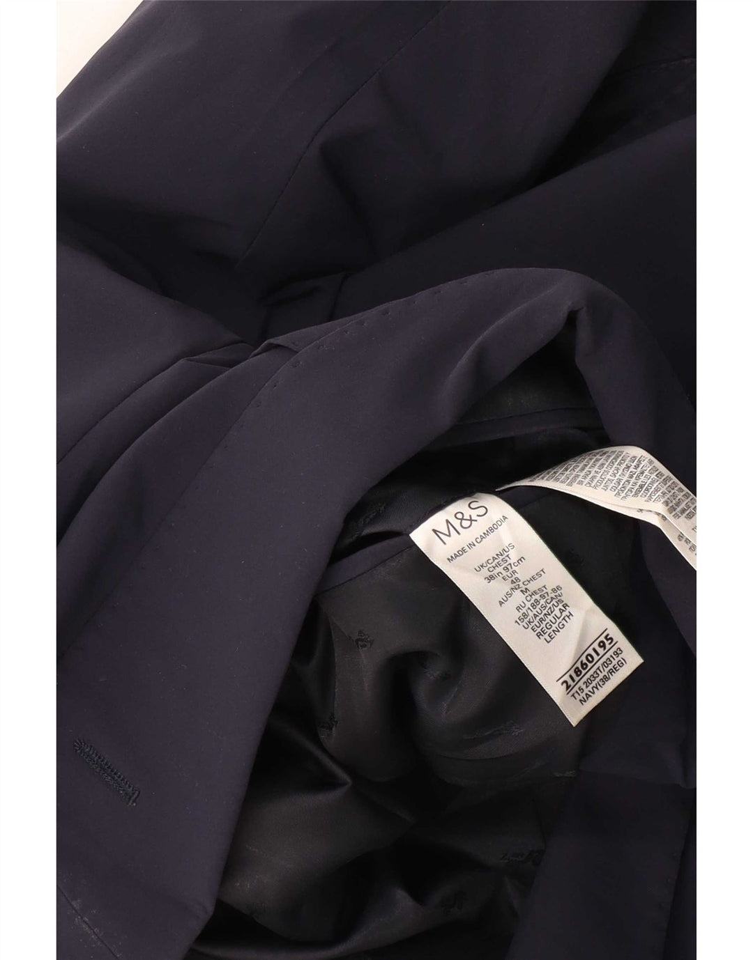 Marks & Spencer Veste blazer à 2 boutons pour homme UK 38 Bleu marine moyen