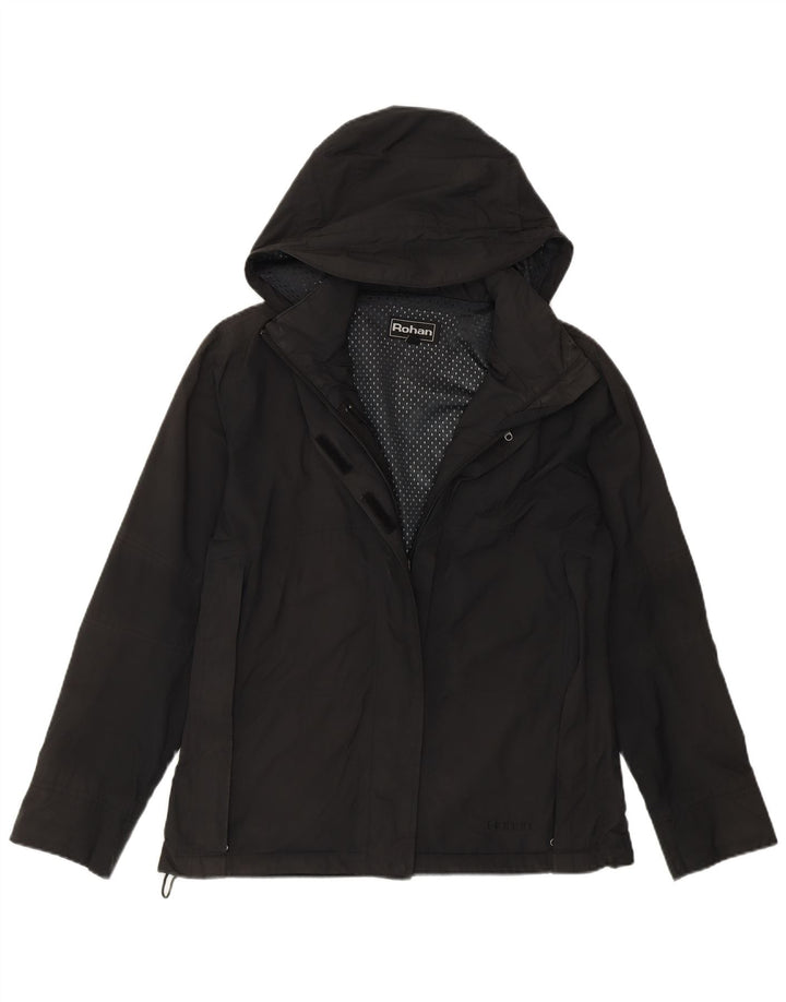 Rohan Veste de pluie à capuche coupe ample pour femme UK 10 Small Noir Polyamide