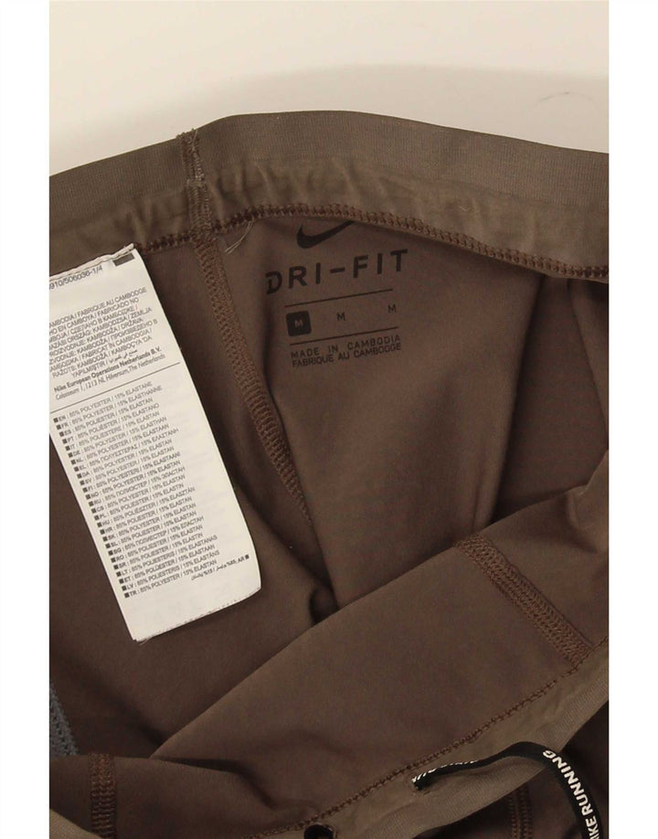Nike Legging Dri Fit pour femme UK 12 Polyester rayé marron moyen