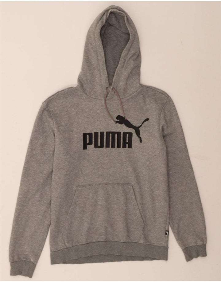 PUMA Mens Graphic Hoodie Jumper Small Grey Cotton Vintage Puma and Second-Hand Puma from Messina Hembry 