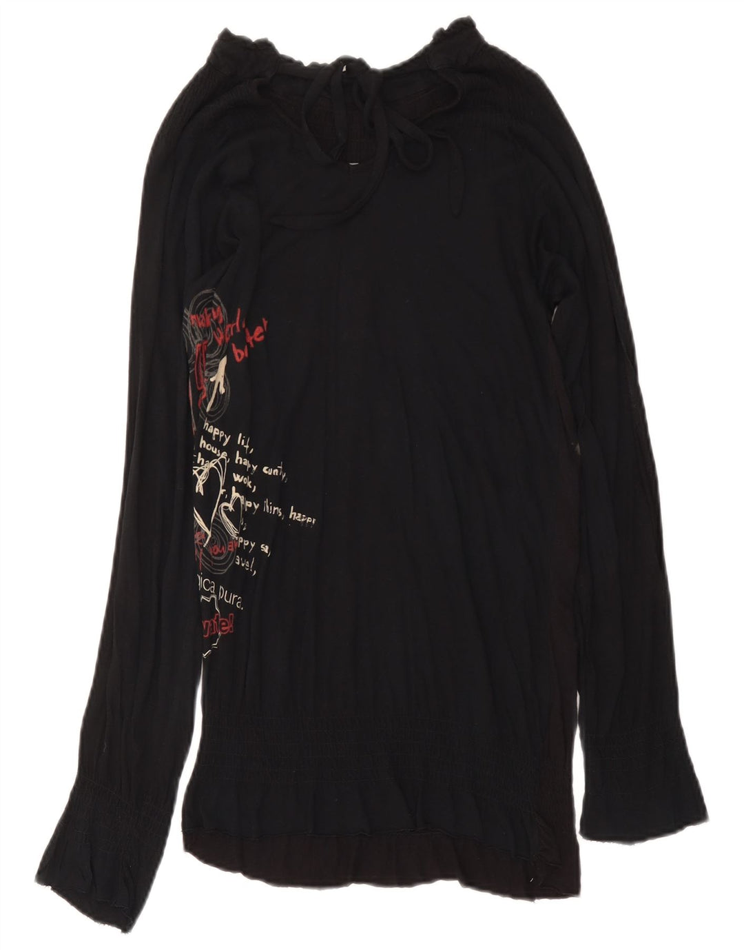 Desigual Femme Tunique Graphique Petit Papillon Noir