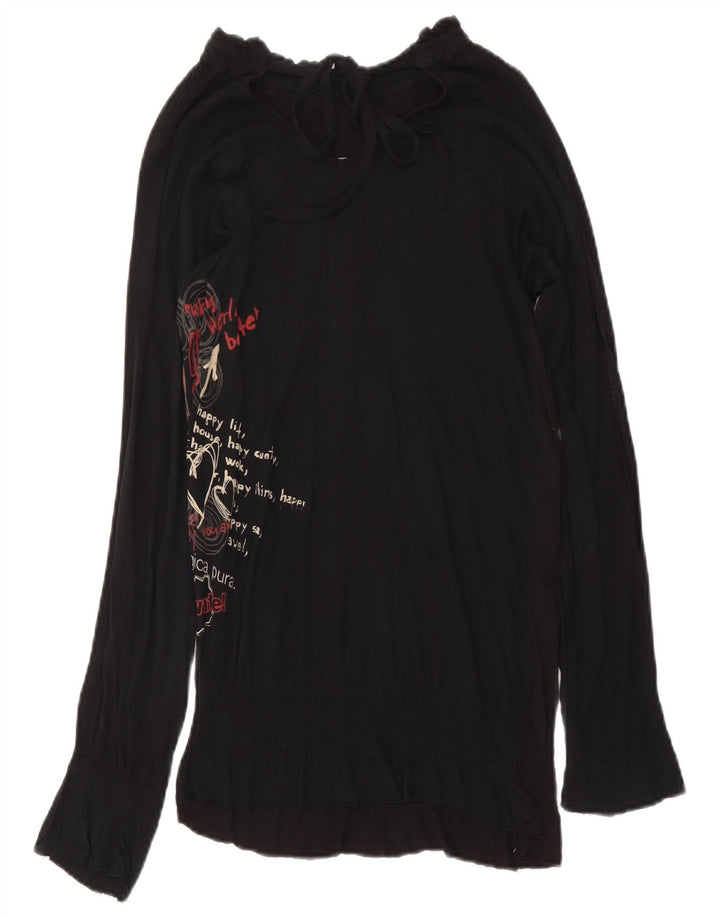 Desigual Femme Tunique Graphique Petit Papillon Noir