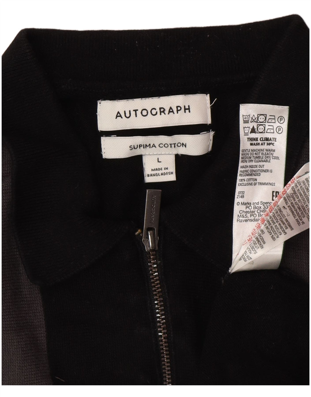Marks & Spencer Pull à col polo autographe pour homme, grand noir