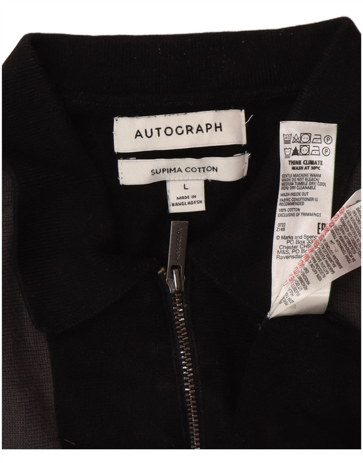 Marks & Spencer Pull à col polo autographe pour homme, grand noir