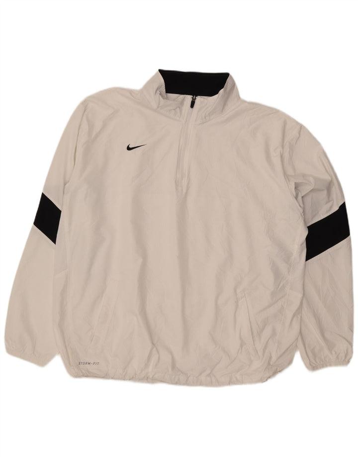 Nike Veste coupe-vent Storm-Fit pour homme UK 42 XL Blanc Colorblock