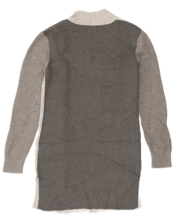 Marks & Spencer Pull cardigan long pour femme UK 6 XS Gris Colorblock