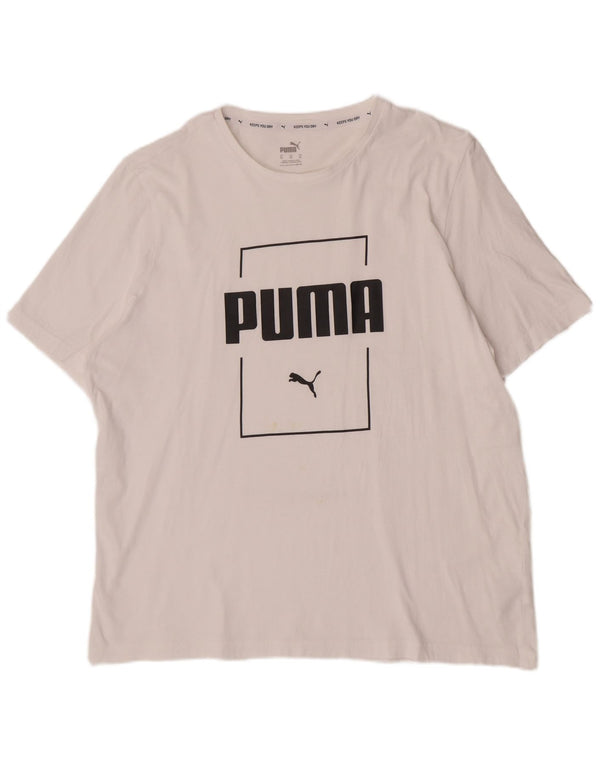 Puma T-Shirt Graphique Top XL Homme Blanc Coton
