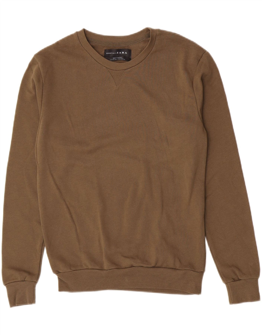 Zara Homme Sweatshirt Jumper Petit Marron Coton