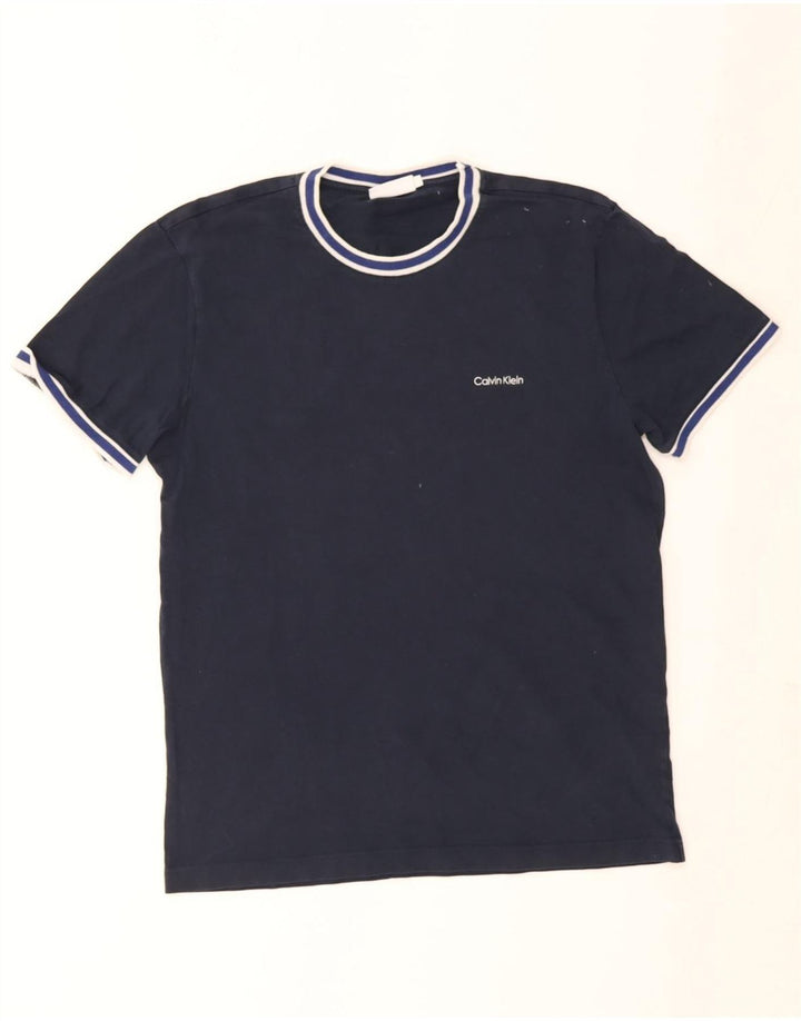 Calvin Klein T-Shirt Homme Haut Large Bleu Marine Rayé
