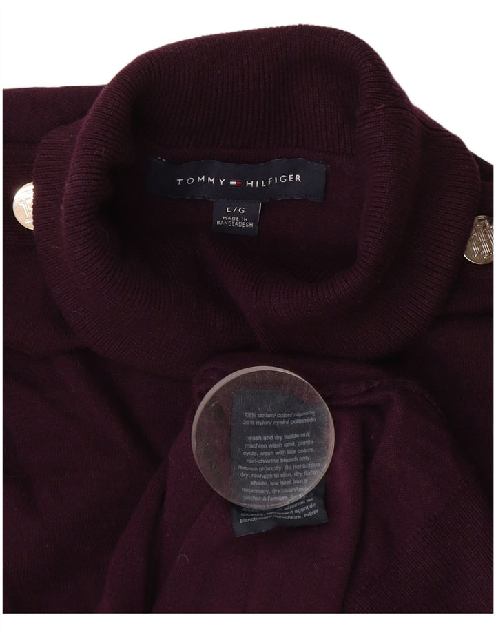 Tommy Hilfiger Pull col roulé pour femme UK 14 Grand coton marron