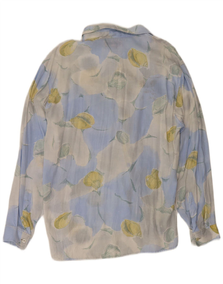 Chemise homme vintage Grande Viscose Florale Bleue