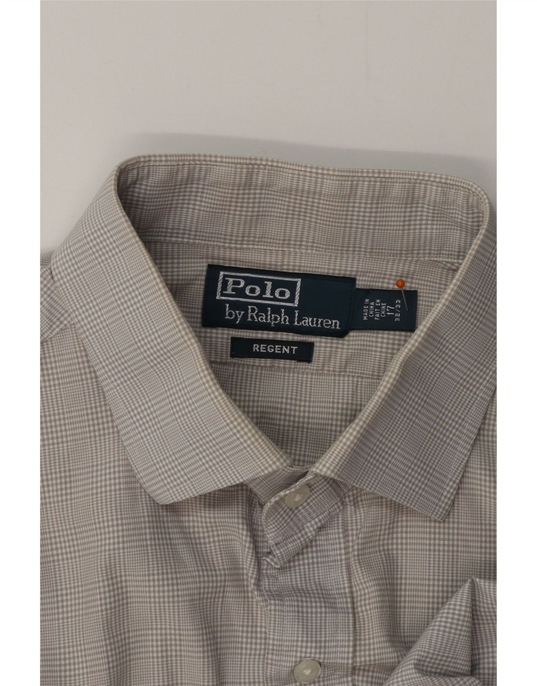 POLO RALPH LAUREN Chemise Homme Taille 17 XL Gris Check Coton