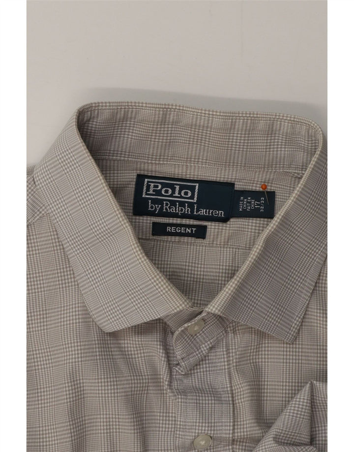 POLO RALPH LAUREN Chemise Homme Taille 17 XL Gris Check Coton