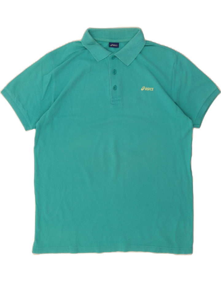 ASICS Mens Polo Shirt Large Turquoise Cotton Vintage Asics and Second-Hand Asics from Messina Hembry 