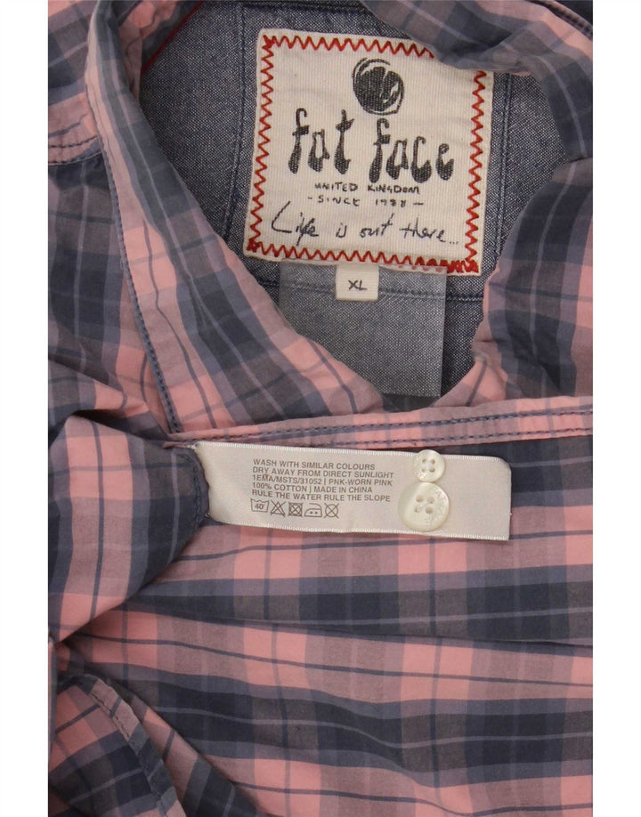 Fat Face Chemise Regular Fit XL en Coton à Carreaux Rose pour Homme