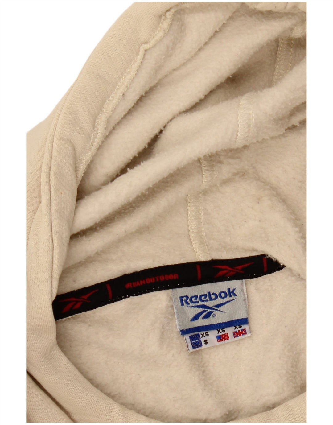 REEBOK Pull à Capuche Coupe Ample XS Homme Blanc Cassé